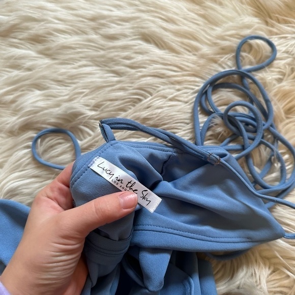 LUCY IN THE SKY Carisa Ruffle Dress In Pastel Blue - Picture 8 of 8